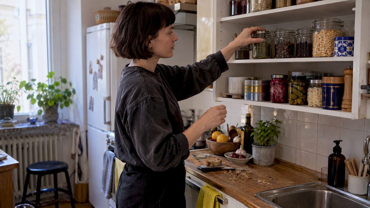 Expats pantry shelf with Swedish staples