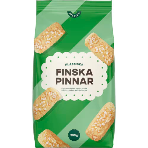Dazzley Finska Pinnar - Cookies dipped in Sugar and Almonds 300g