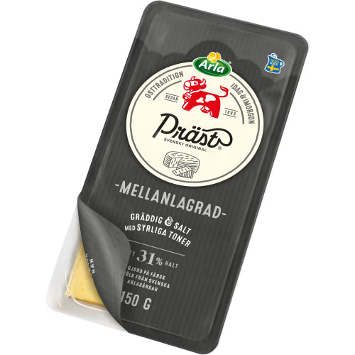 Präst Mellanlagrad 31%Skivad - Priest Cheese 31% Sliced 150g