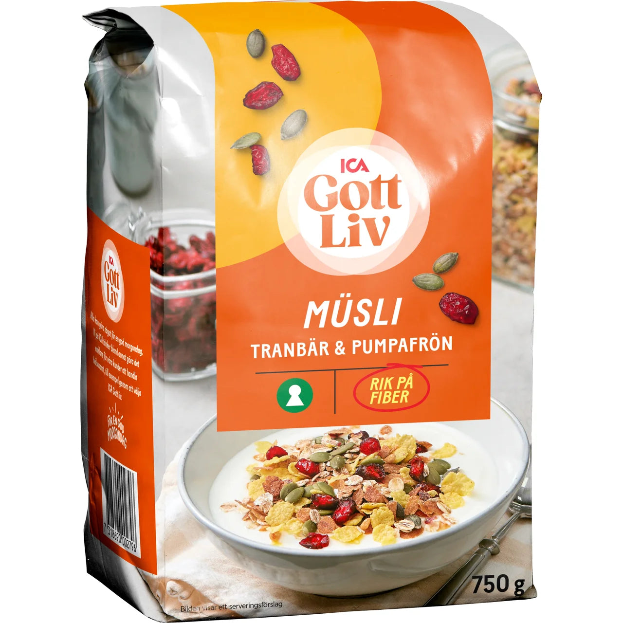 ICA Gott Liv Müsli Tranbär & Pumpafrön – Muesli Cranberries & Pumpkin Seeds 750g