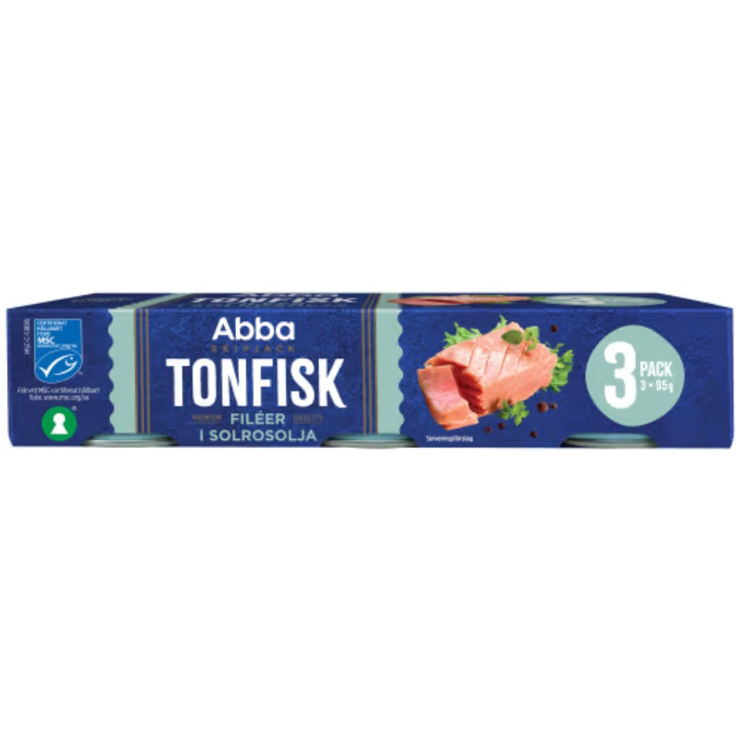 Abba Tonfisk i Olja - Tuna in Sunflower Oil 3x95g