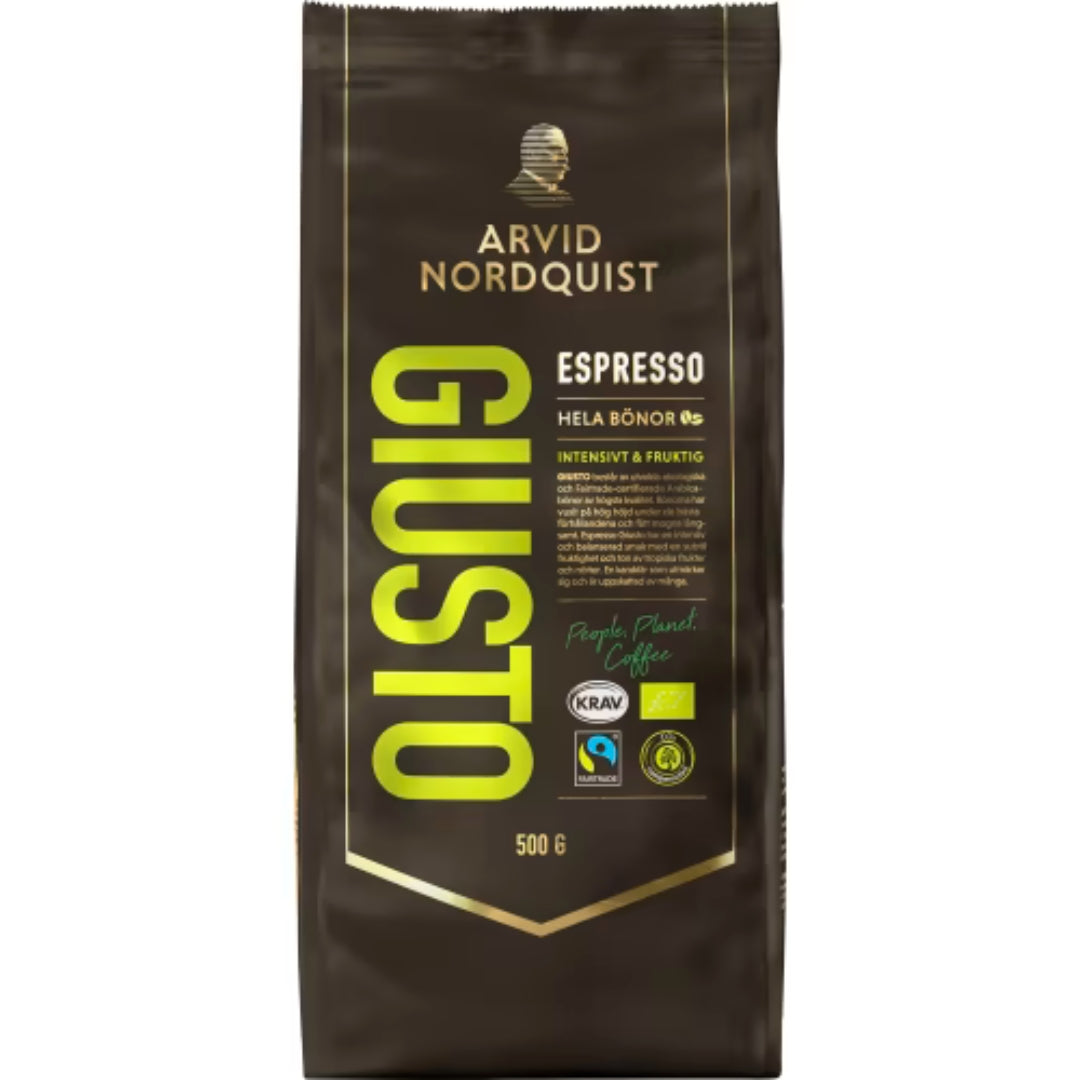 Arvid Nordquist Giusto Espresso - Organic Espresso Whole Beans 500g