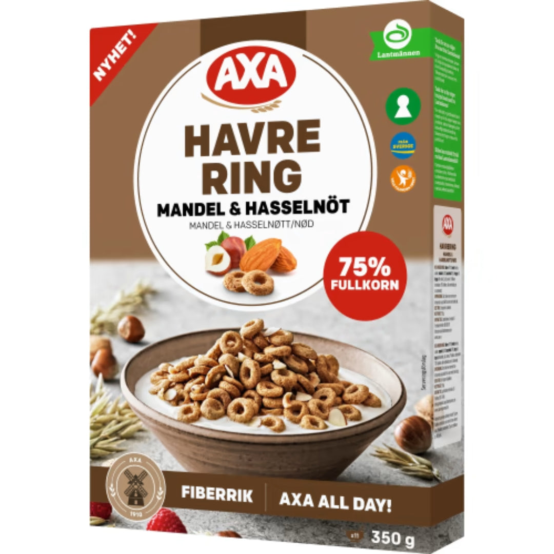 Axa Havrering Mandel Hasselnötter - Oat Rings with Nuts 350g
