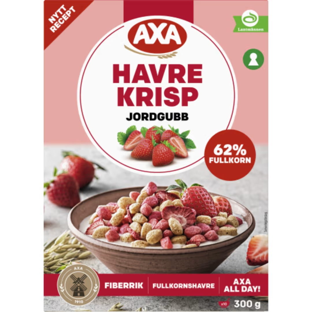 Axa Krisp Jordgubb Havre - Strawberry Oat Cereal 300g