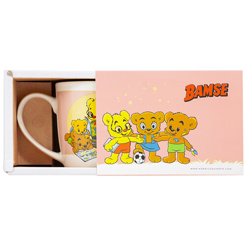 BAMSE Mugg Trillingarna & Brumma Korall 27cl