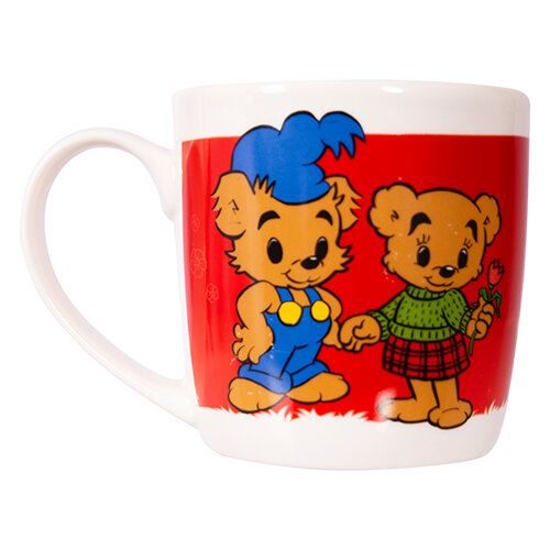 BAMSE Mugg Bamse & Brummelisa Röd 27cl