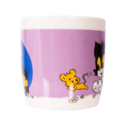 BAMSE Mugg Katten Jansson & Husmusen Lila 27cl