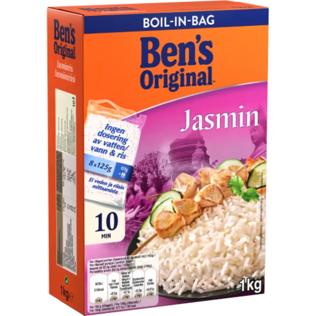 Ben's Original Jasminris Boil-in-bag 8x125g - Jasmine Rice Boil-in-Bag 1kg