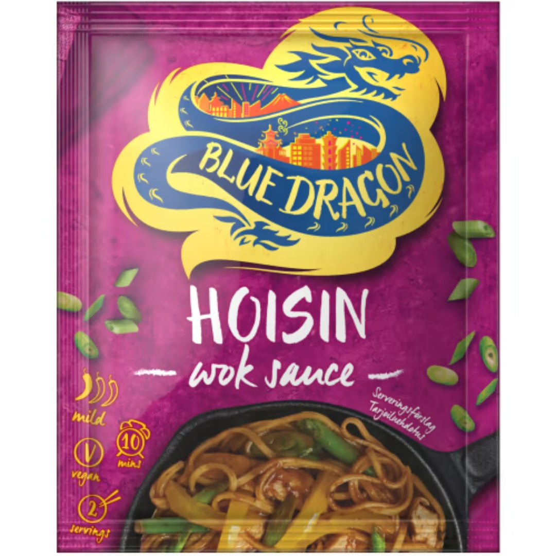 Blue Dragon Hoisin Wok Sauce - Blend of Soybean Paste, Soy Sauce, and Spices 120g