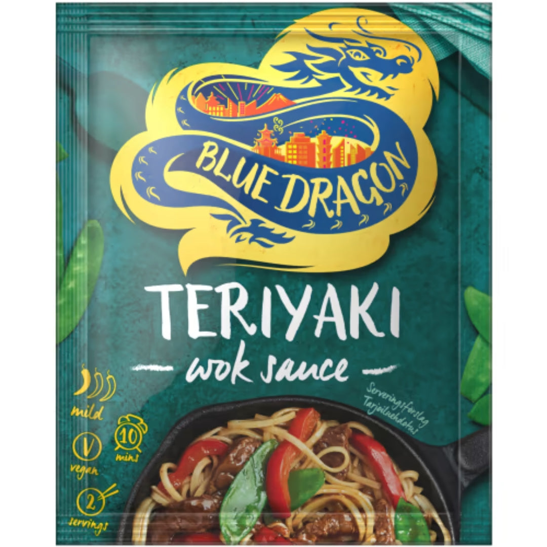 Blue Dragon Teriyaki Wok Sauce - Blend of Japanese Soy Sauce, Mirin, and Sake 120g