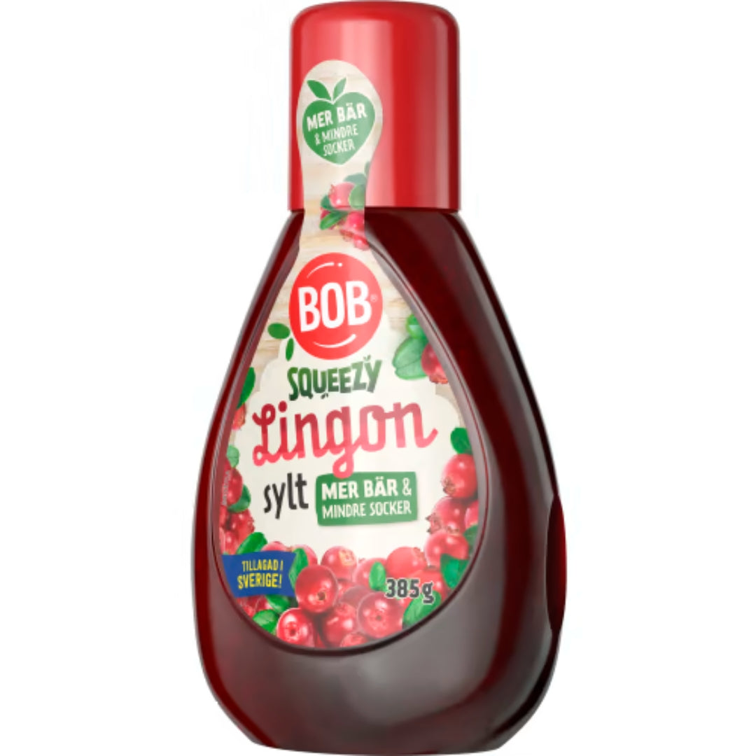 Bob Lingonsylt Squeezy - Squeezy Lingonberry Jam 385G