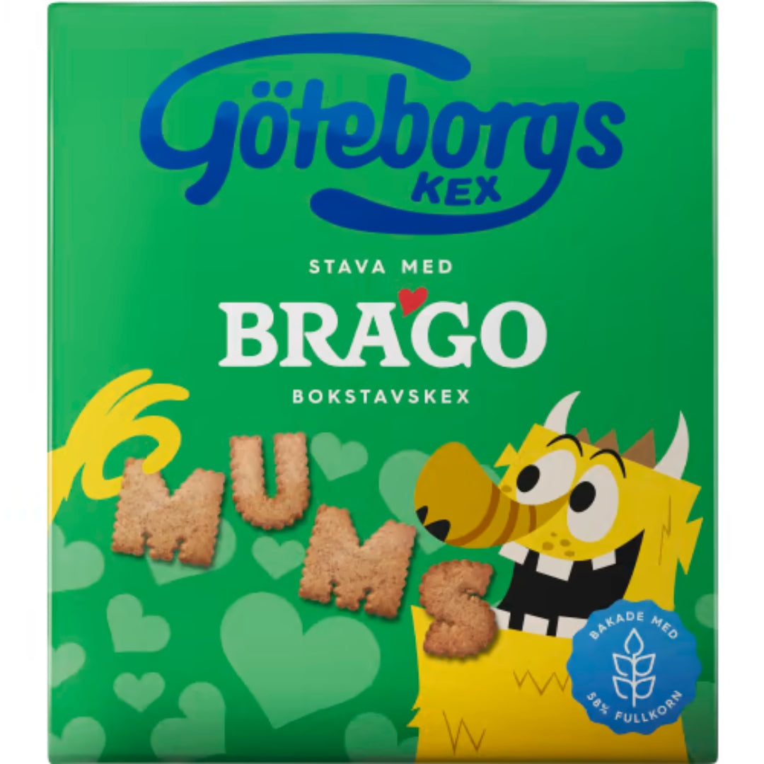 Brago Bokstavskex - Biscuits shaped like the Alphabet 160g