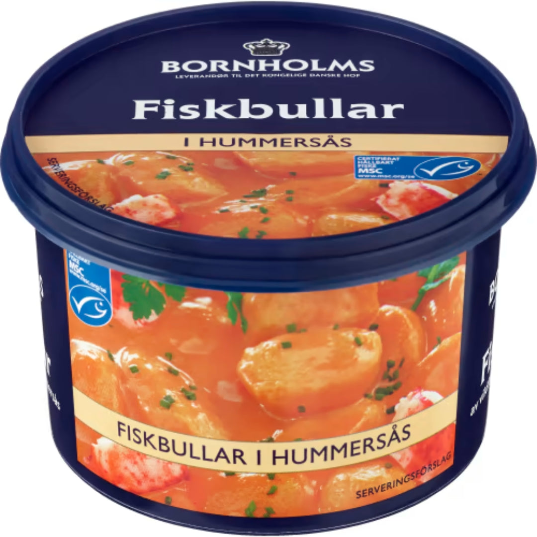 Bornholms Fiskbullar i Hummersås - Fish Balls in Lobster Sauce 375g