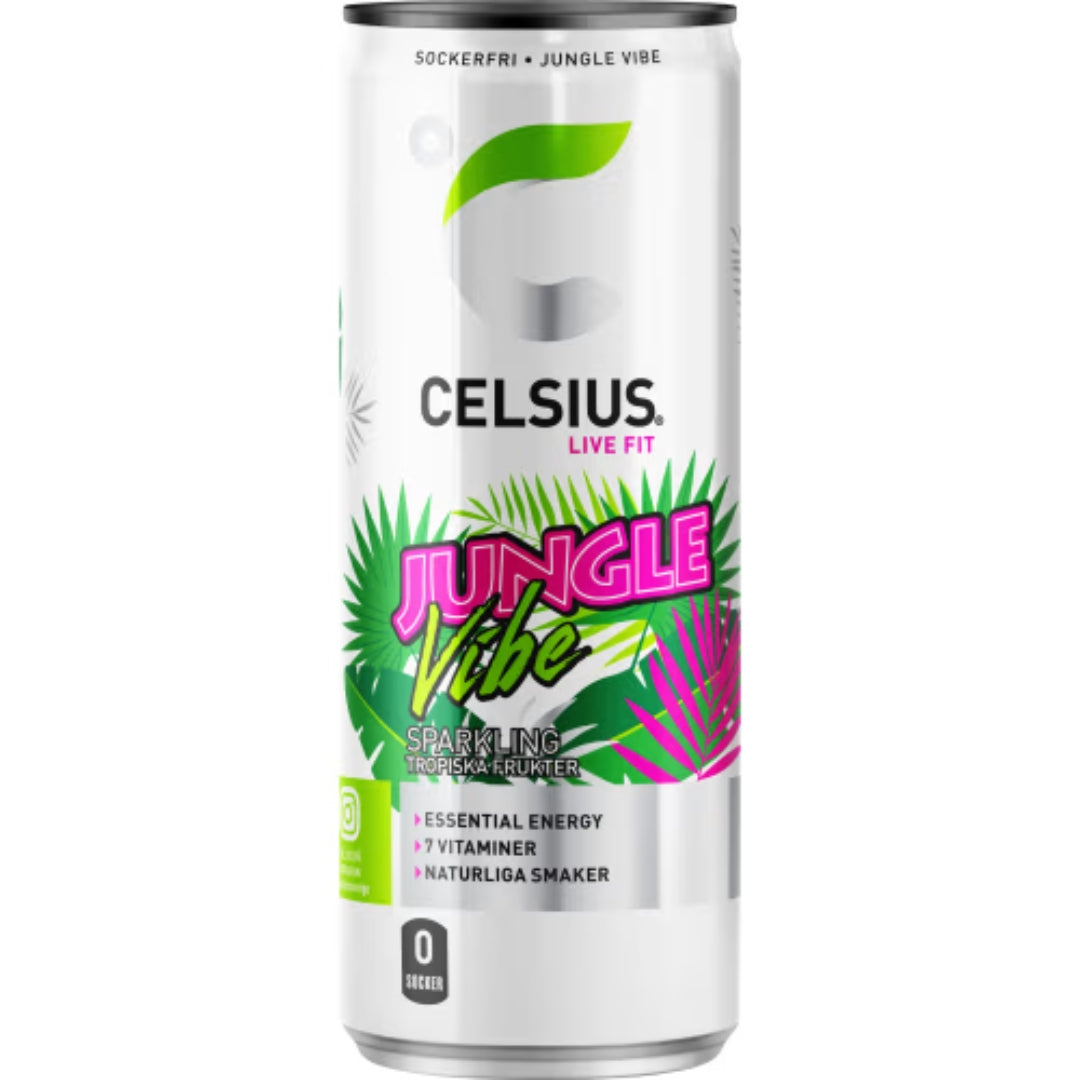Celsius Jungle Vibe Energidryck Burk - Jungle Vibe Energy Drink 35.5cl