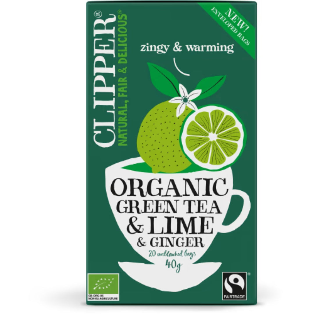 Clipper Green Tea Lime & Ginger - Organic Green Tea Lime & Ginger 20p