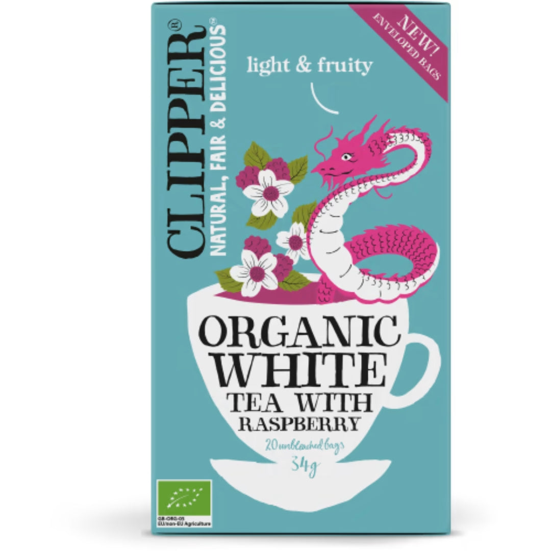 Tè bianco clipper con lampone - lampone da tè bianco biologico 20p