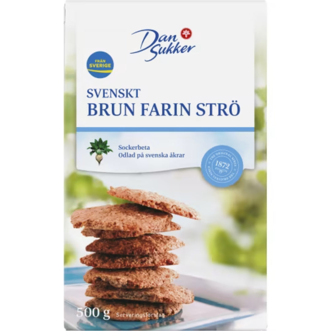 Dansukker Brun Farin Strö - Cristalli di zucchero di canna 500G