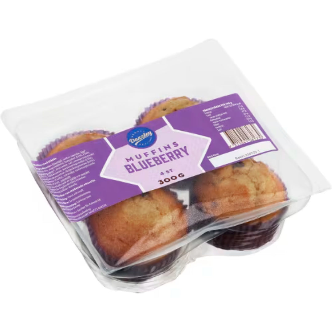 Dazzley Blueberry Muffins 4-pack - Blueberry Muffins 4p 300g