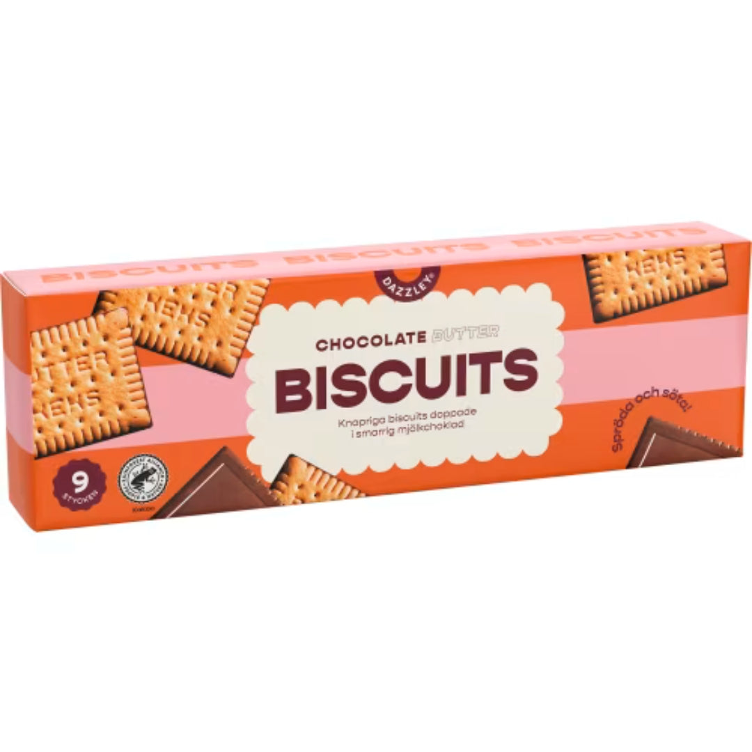Dazzley Butter Biscuit Milk Chocolate - Butter Biscuits dipped in Milk Chocolate 125g