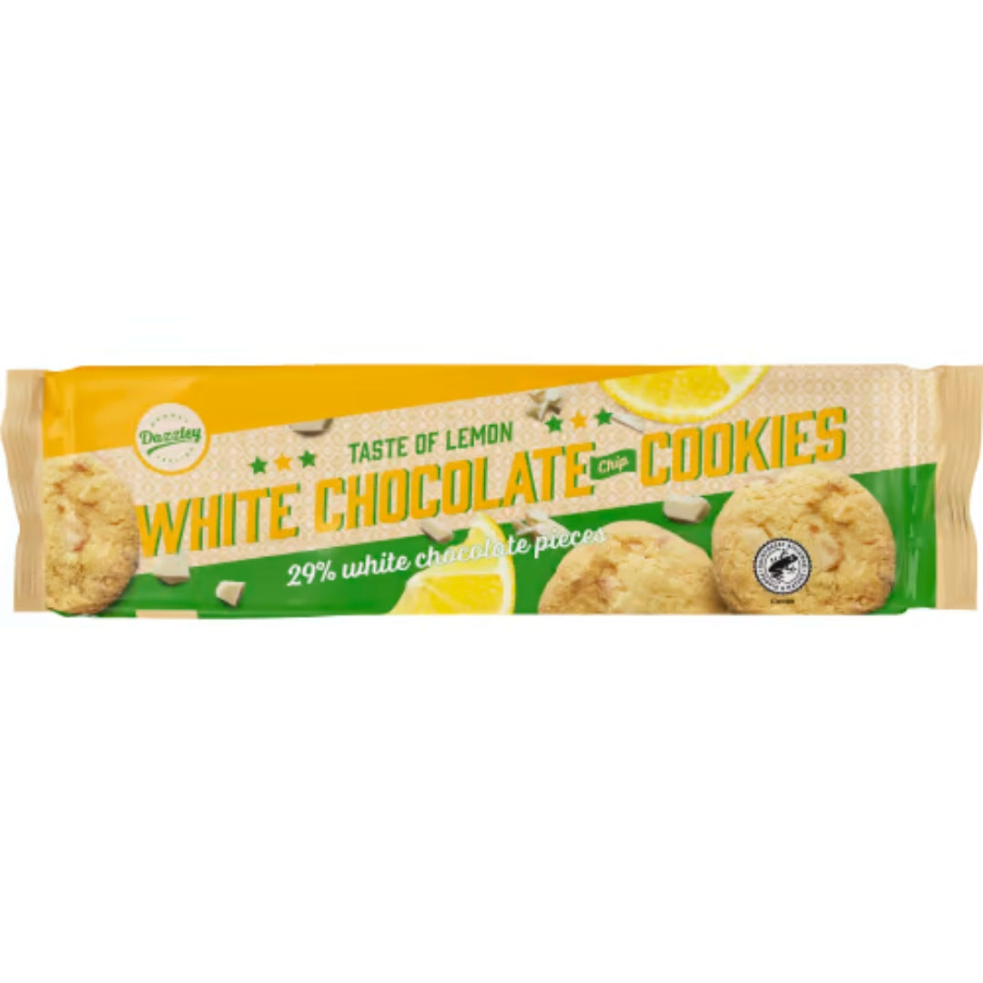 Dazzley White Choco Lemon Cookies - Creamy White Chocolate and Zesty Lemon Cookies 150g