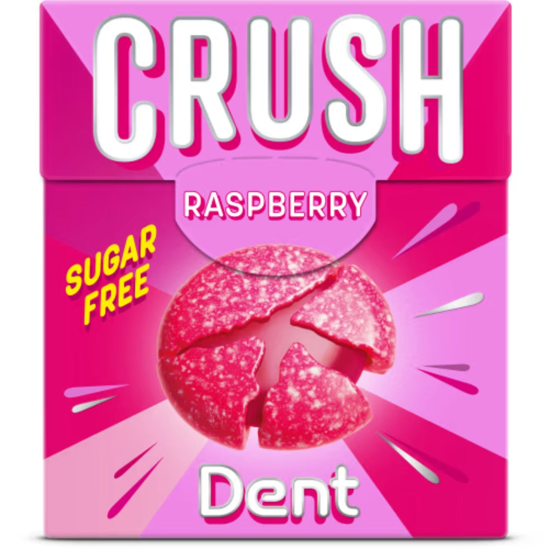 Dent Crush Raspberry - sokeriton pureskelu pastillit 25g