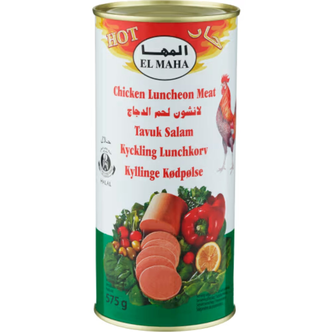 El Maha Lunchkorv Hot Kyckling - Chicken Luncheon Meat Hot 575g