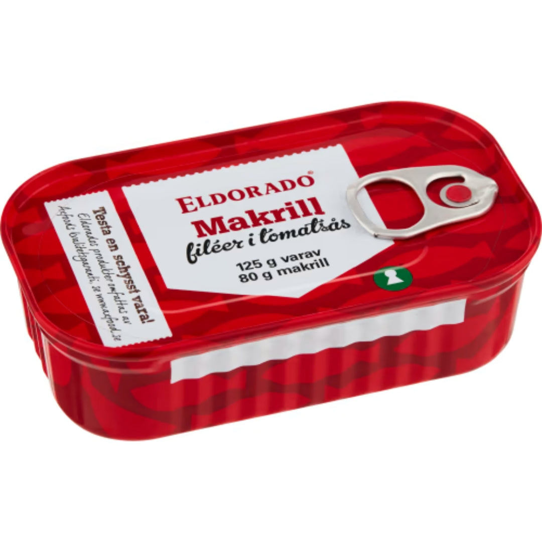Eldorado Makrillfilé i Tomatsås - Mackerel Fillets in Tomato Sauce 125g