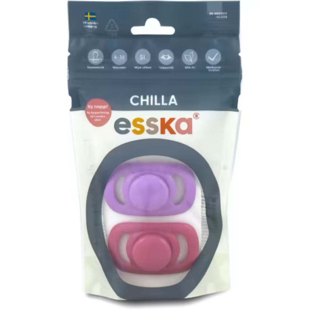 Esska Napp Chilla Silikon 4-36 Månader - Pacifier de silicona 2P