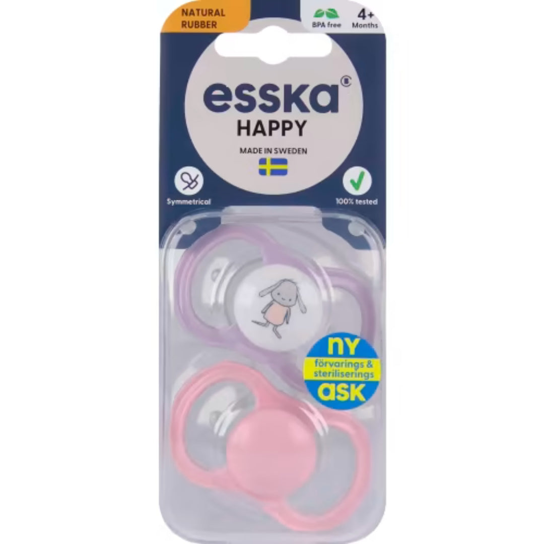 Esska Napp Happy Latex 4-36 Månader - Happy Pacifier 2p