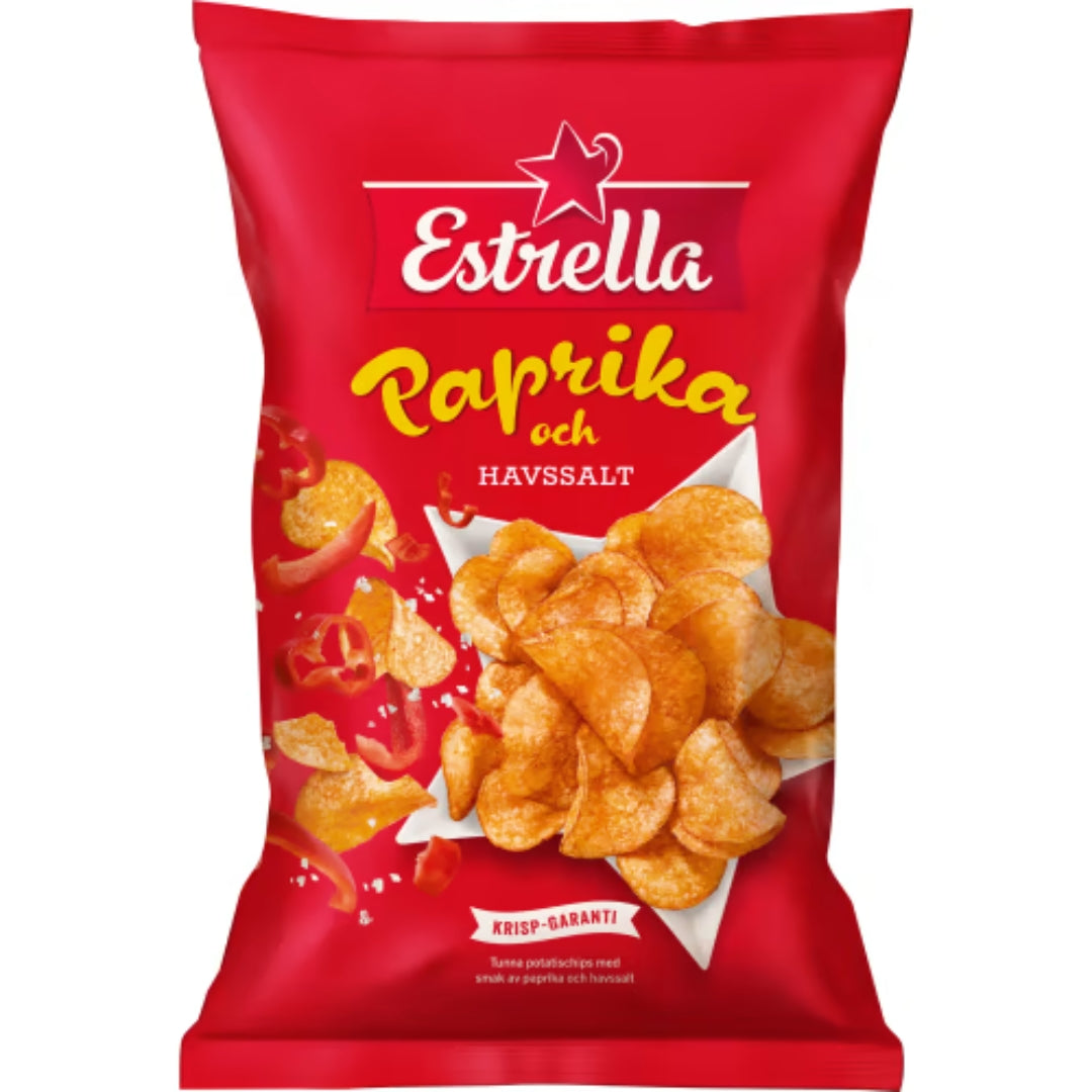 Estrella Chips Paprika Havssalt - Paprika & Sea Salt Chips 275g