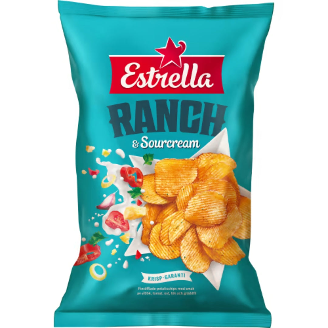 Estrella Ranch & Sourcream Crisps 275g