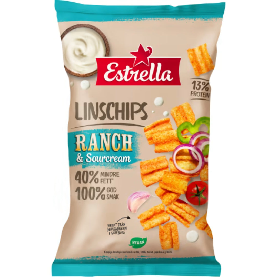 Estrella Linschips Ranch & Sourcream - Lentil Chips with Ranch & Sourcream Flavour 110g