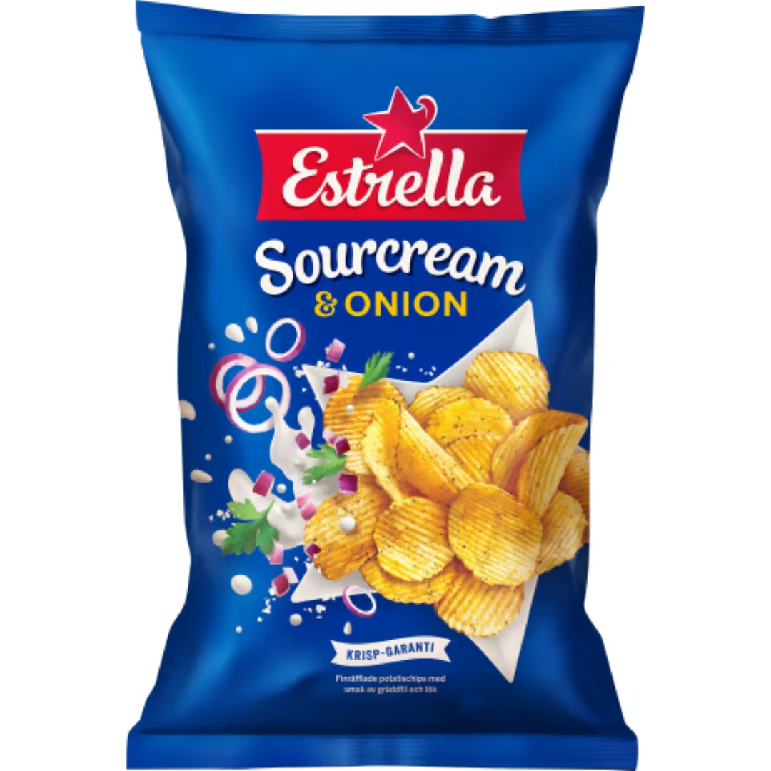 Estrella Sourcream & Onion Crisps 275g