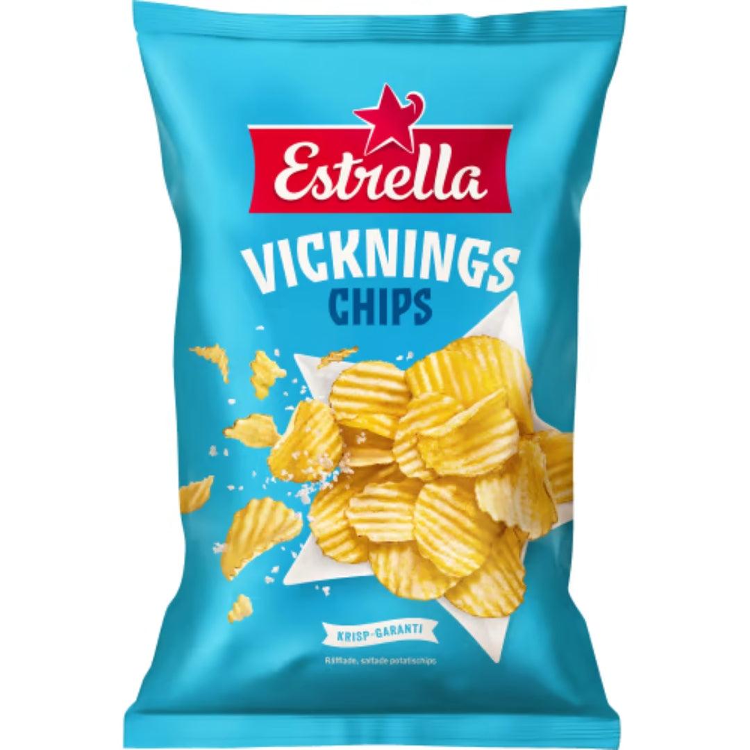 Estrella Vickningschips - Chips with a Light Saltiness 275g