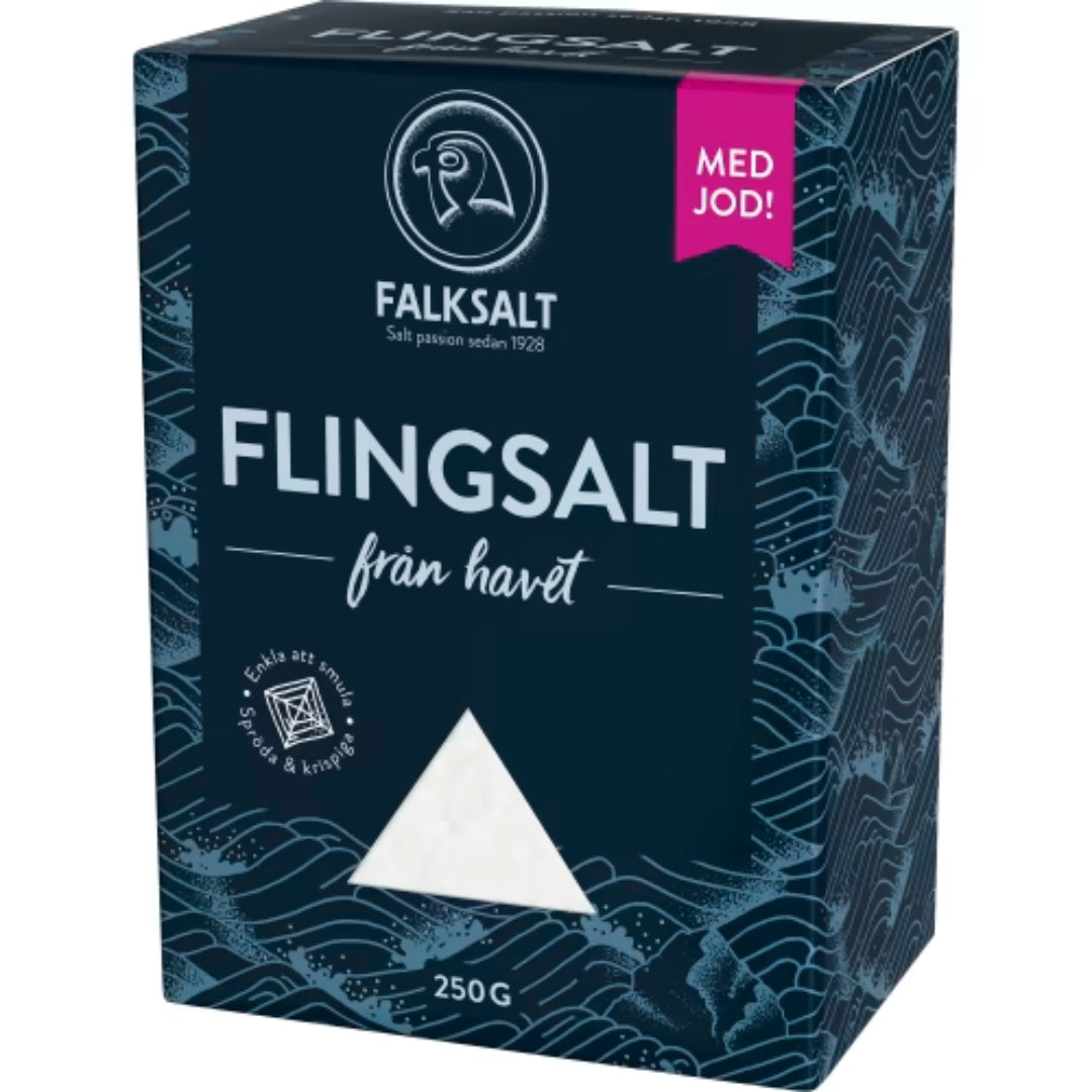 Falksalt Flingsalt med Jod - Flake Salt with Iodine 250g