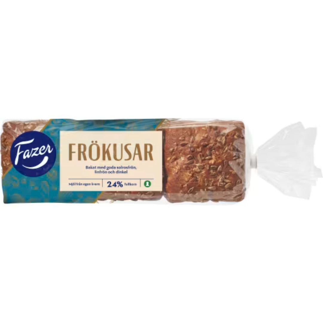 Fazer Frökusar 6-pack - Bread packed with Sunflower Seeds and Flaxseeds 480g