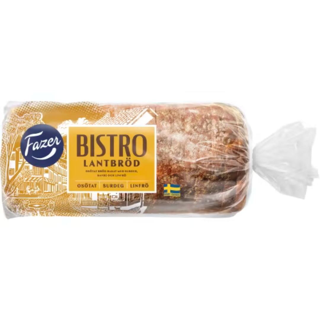 Fazer Lantbröd Bistro - Sourdough Bread with a mild flavor of Oats and Flaxseeds 600g