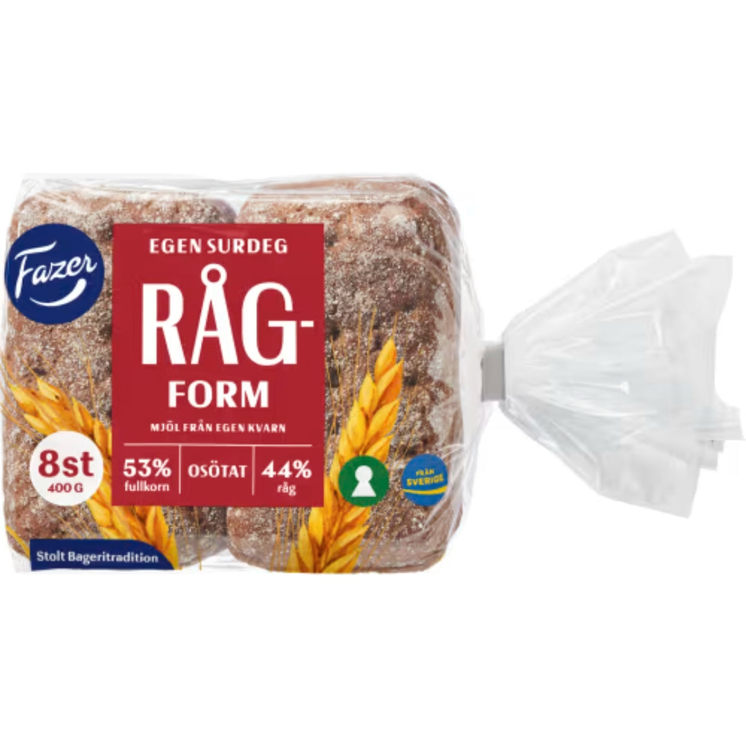 Fazer Rågform 8-pack - Rye Bread Baked with whole Grains and our own Sourdough 400g