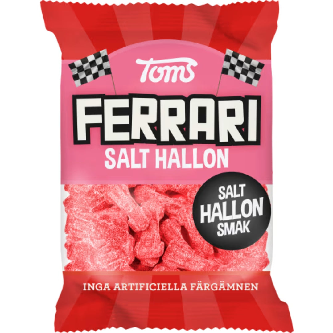 Toms Ferrari Salt Hallon Påse - Salt-Coated Raspberry Gummies 120g