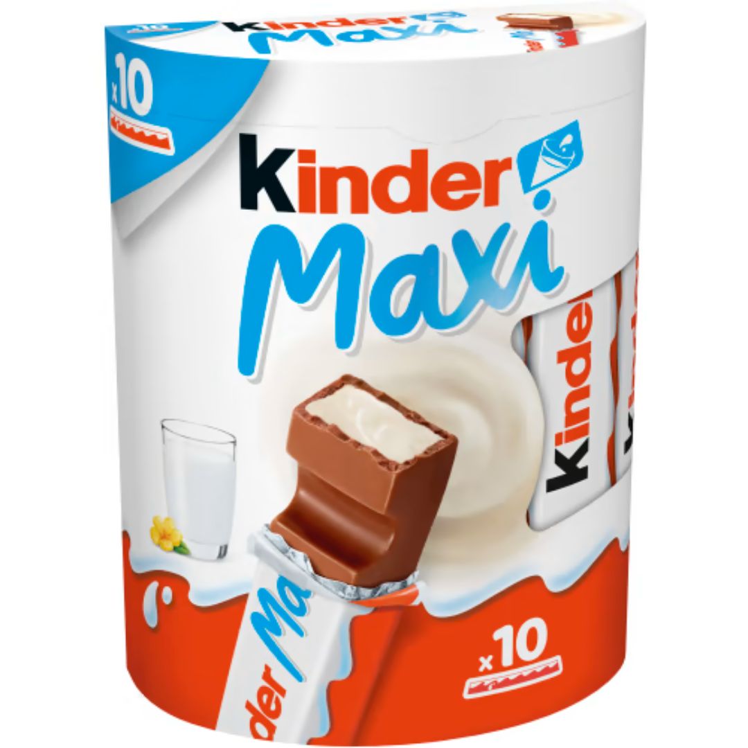 Ferrero Kinder Maxi - Smooth Milk Chocolate Bar with a Creamy Milk Filling 10p/210g
