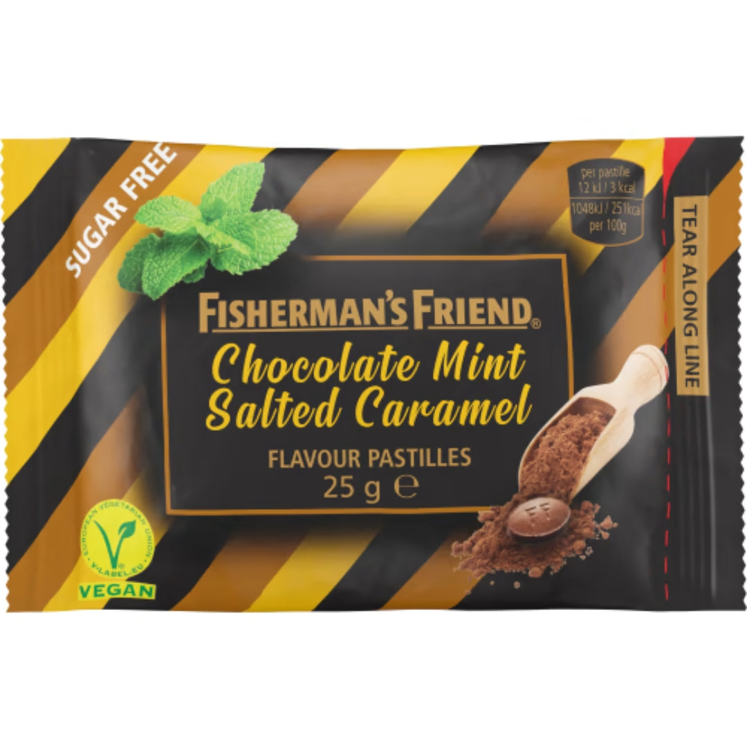 Fisherman's Chocolate Mint Salted Caramel - Sugar-Free Pastilles with Chocolate Mint ko and Salted Caramel Flavour 25g