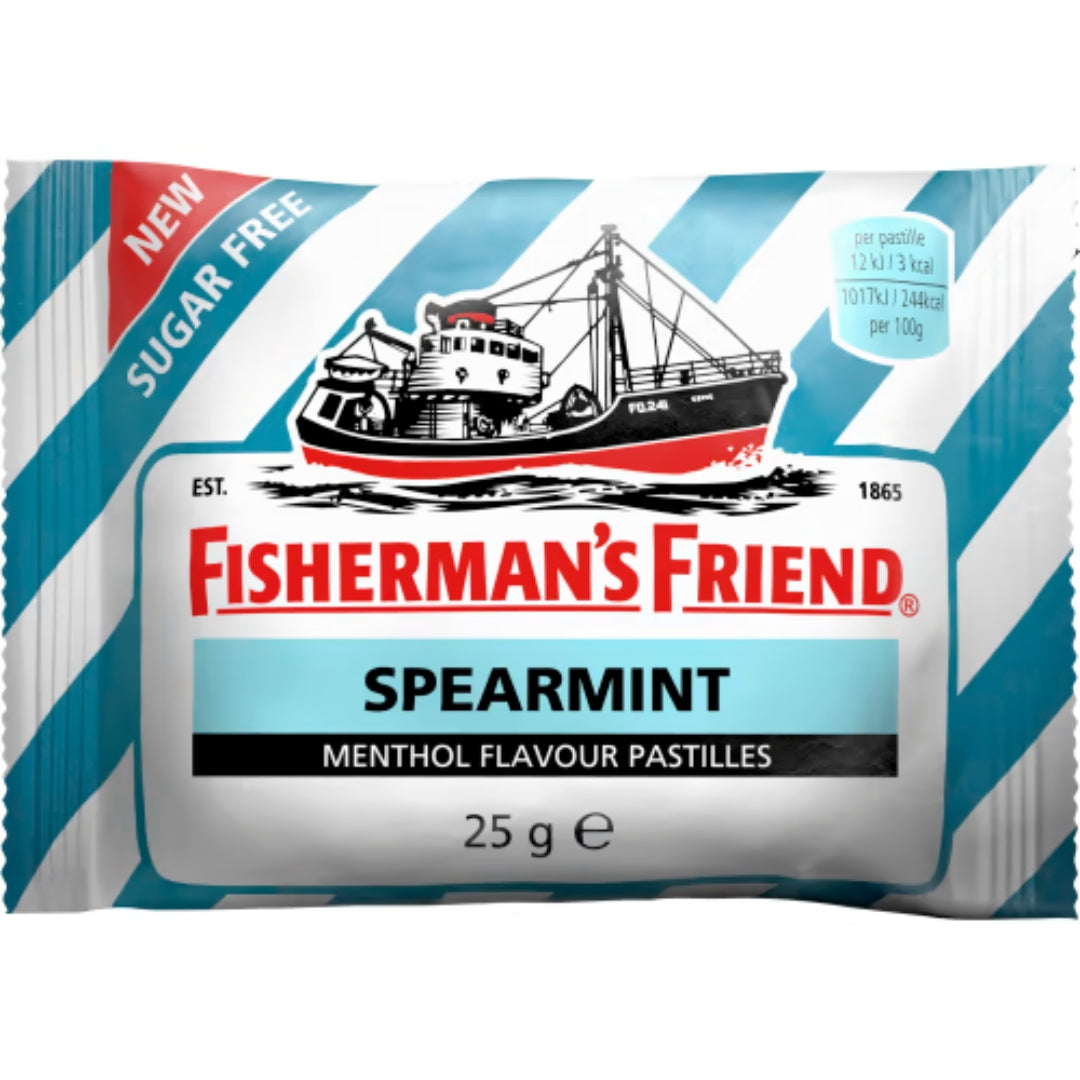 Fisherman's Spearmint Sugar Free Halstabletter - Sugar-Free Spearmint-Flavored Lozenges 25g