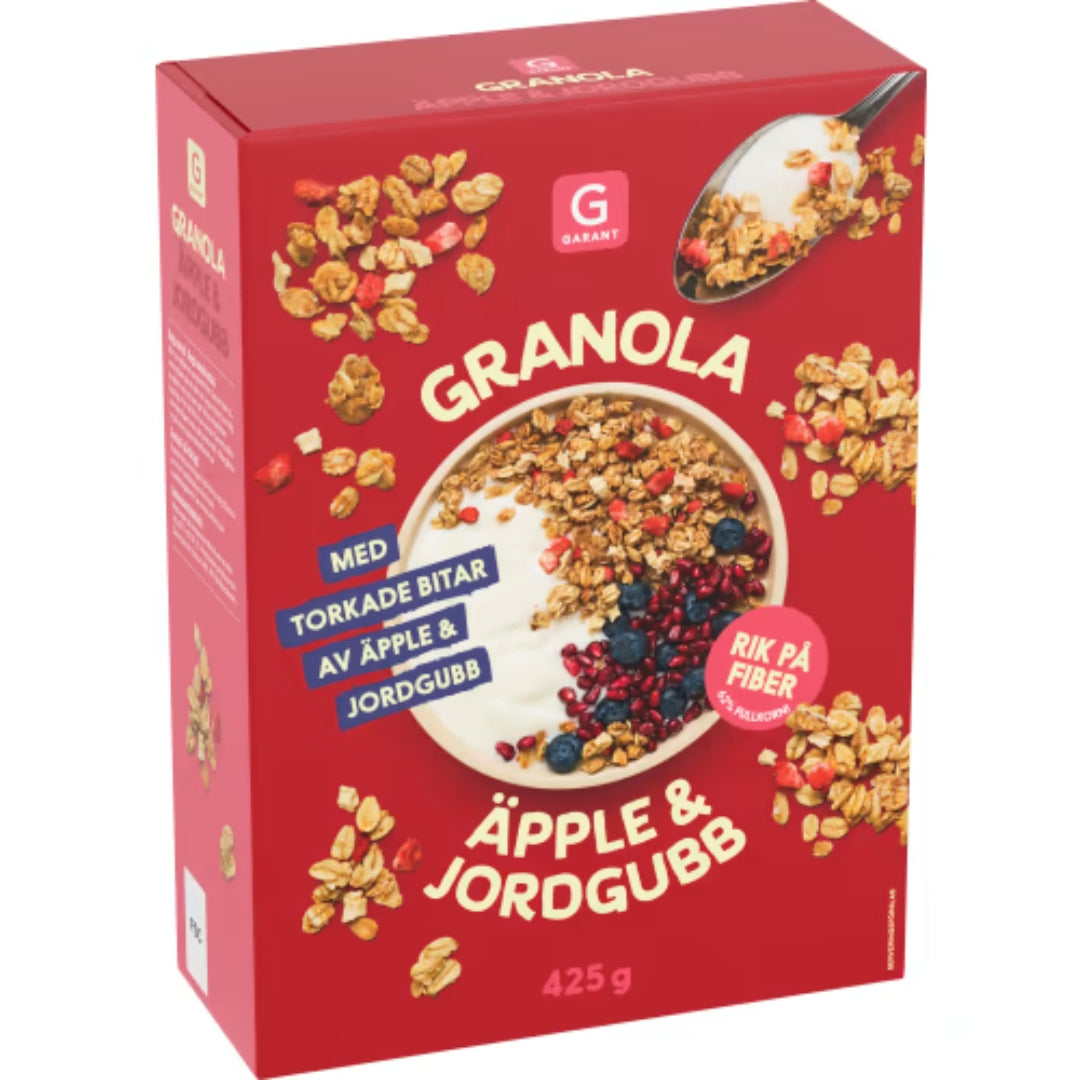 Garant Äpple Jordgubb Granola - Apple & Strawberry Granola 425g