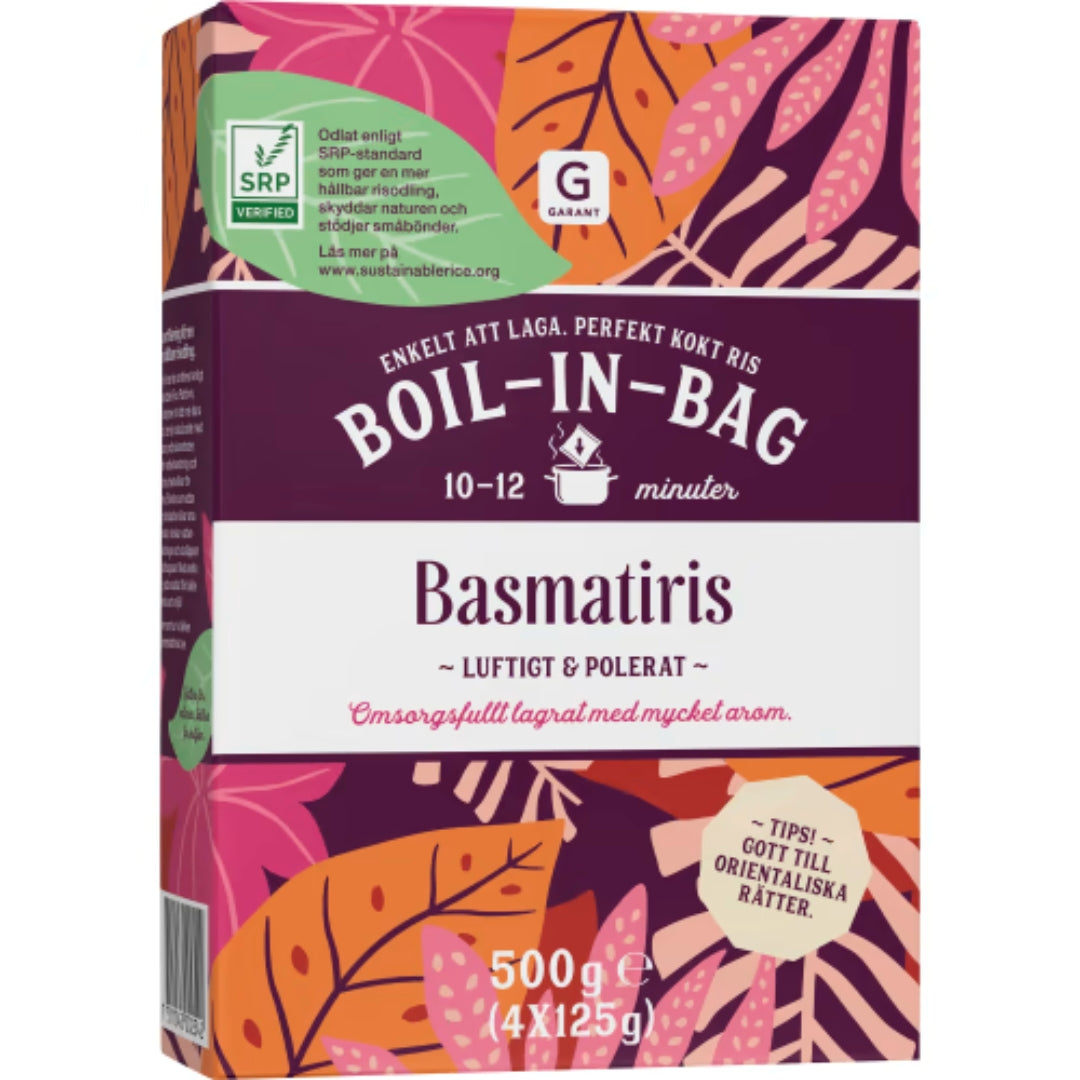 Garant Basmati Boil-in-bag 4x125g - Fluffy & Non-Sticky Basmati Rice Boil-in-Bag 500g
