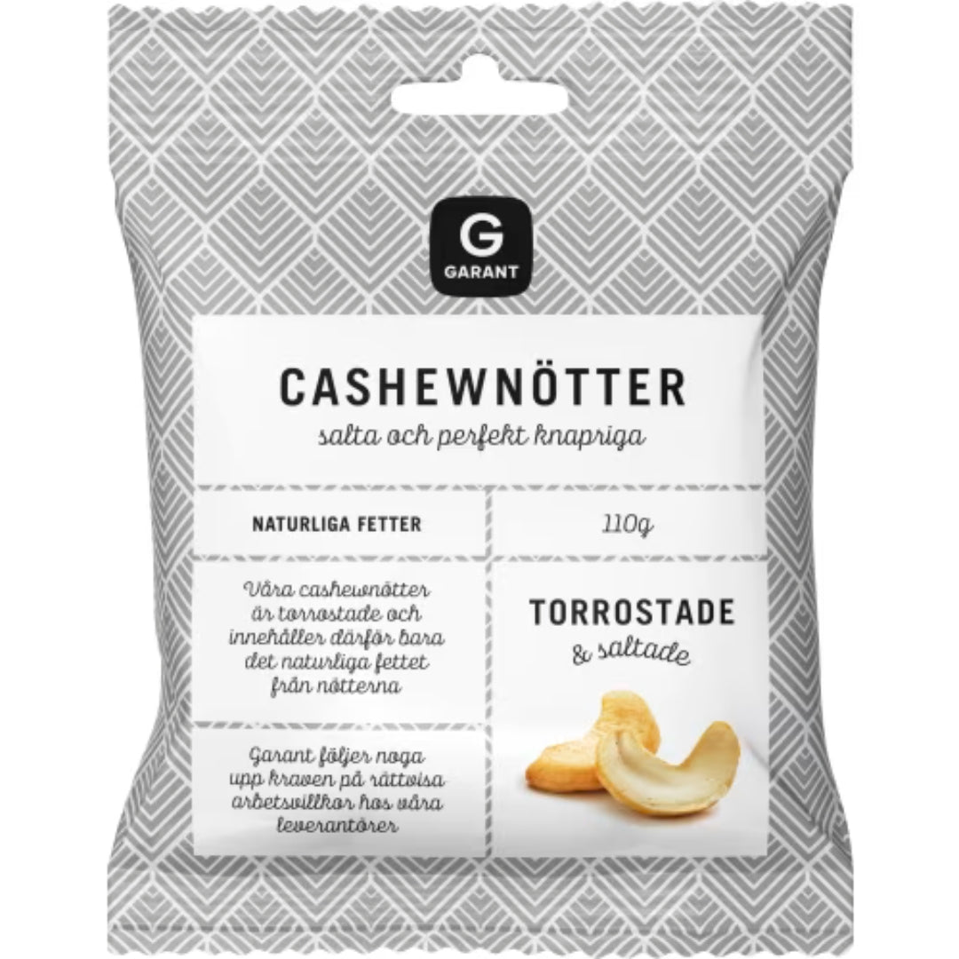 Garant Acavewnötter Rostade Sallade - Anacardi arrostiti e salati 110G