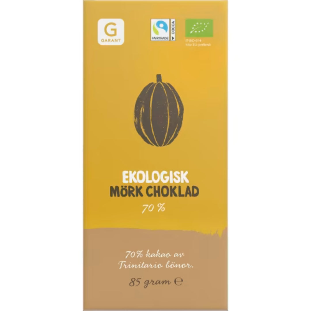 Garant Dark Chocolate Organic Fairtrade 70% - Organic Dark Chocolate 70% Cocoa 85g