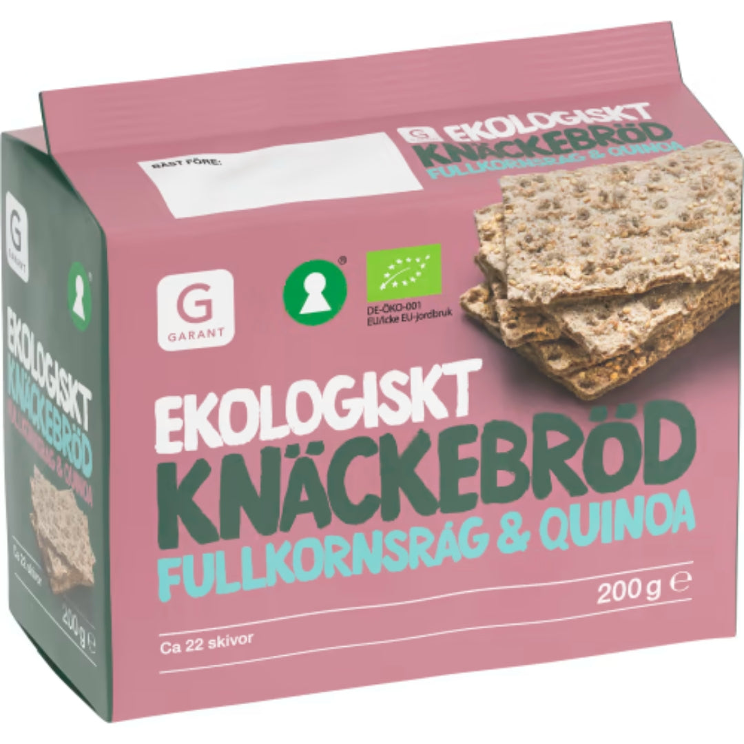 Garant Eko Knäckebröd Fullkornsråg Quinoa - Organic Crispbread with Whole Grain Rye and Quinoa 200g