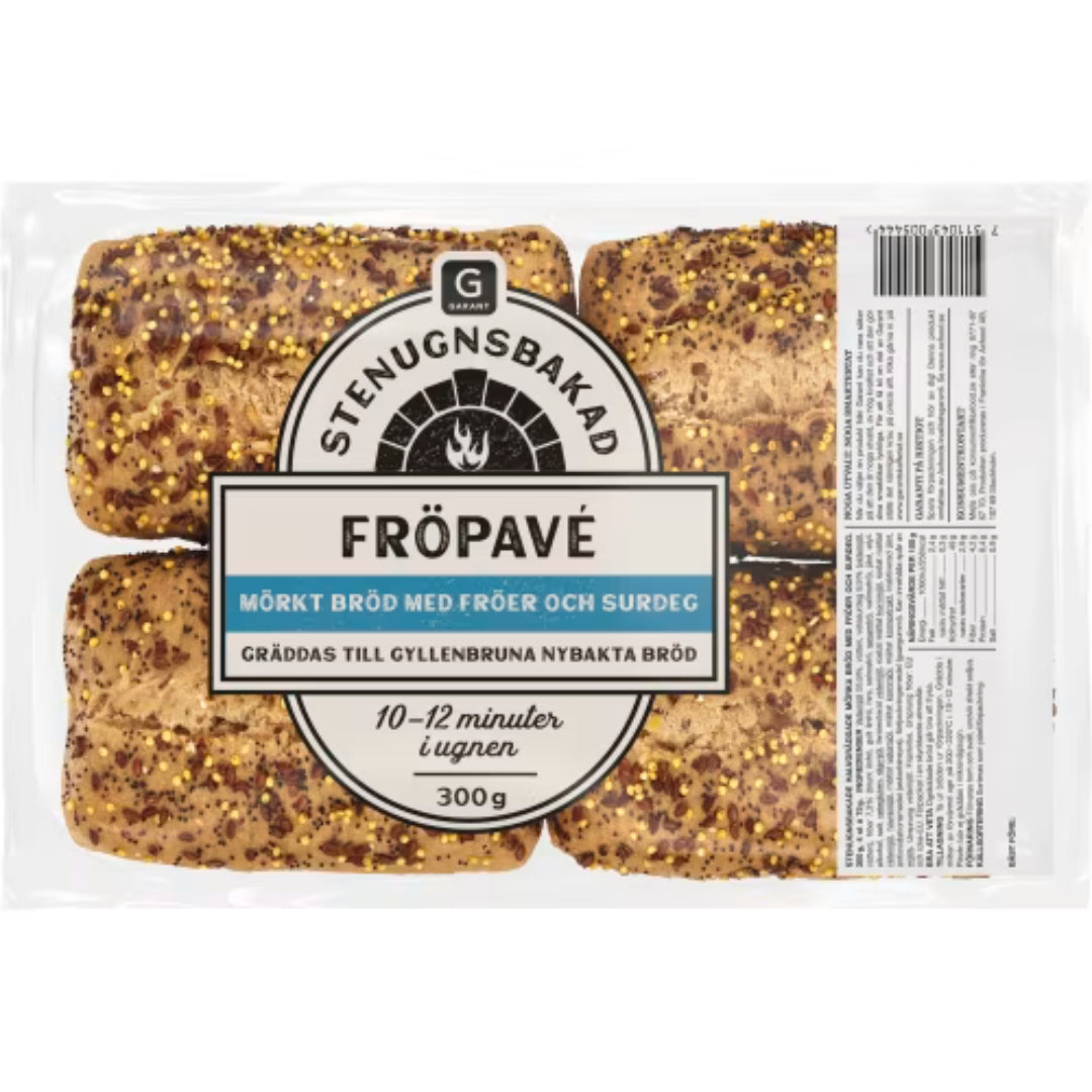 Garant Fröpavé Mörk 4-pack - Dark Pavé Bread with Seeds and Sourdough 300g