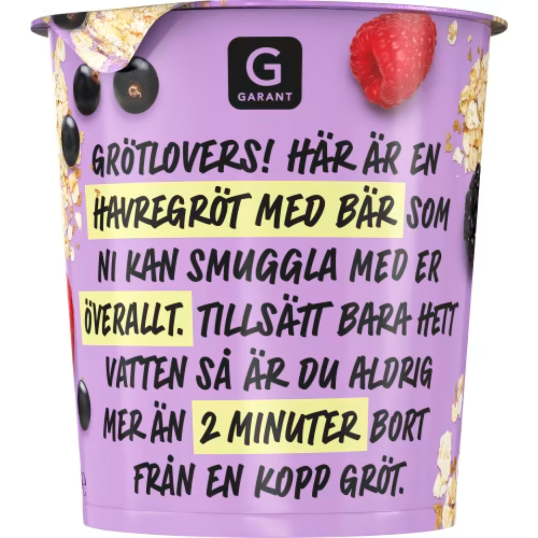 Garant Grötkopp Bär - Porridge Cup with Oats & Berries 65g