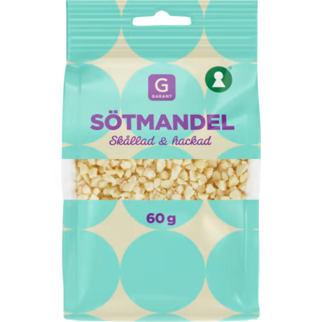 Garant Hackad Mandel Skållad - Blanched and Chopped Almonds 60g